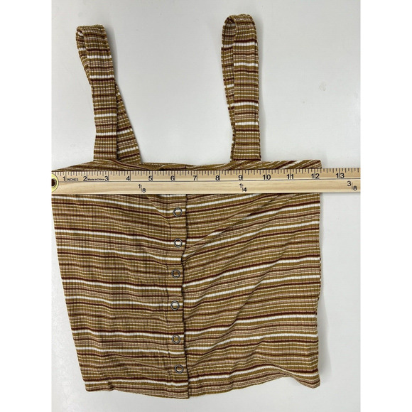 Womens American Eagle Top Size XS Soft & Sexy Rib Striped Button Up Crop - Picture 7 of 10